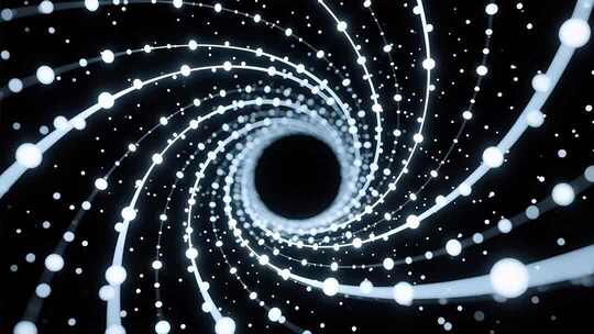 抽象深邃线条粒子流动空灵旋涡意象视频素材