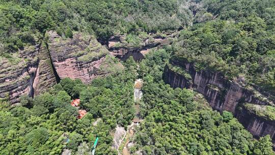 航拍福建泰宁大金湖一线天奇观景区