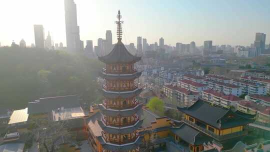 南京市城市地标风景风光视频素材航拍