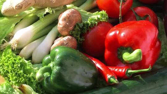 新鲜蔬菜食材有机蔬菜视频素材模板下载