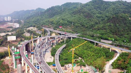 4K重庆内环快速路四公里立交桥高架桥车流视频素材模板下载