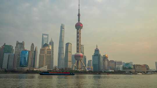 上海东方明珠塔日落延时
