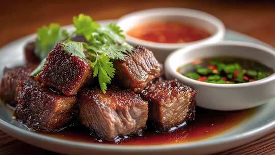 令人垂涎欲滴的骰子牛肉美食佳肴