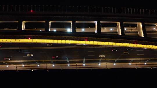 上海卢浦大桥夜景4K航拍原素材