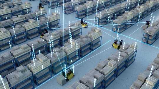 科技感物流运输工厂现代化转场智慧产业园