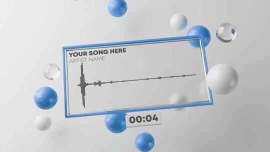 简洁新鲜的音乐可视化声波显示音乐专辑显示AE模板