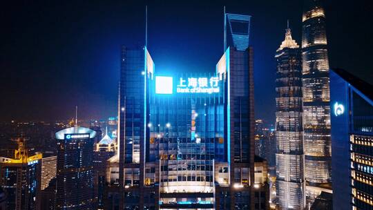 上海银行环绕航拍