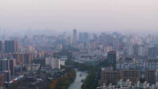 杭州京杭大运河河畔风光小河公园