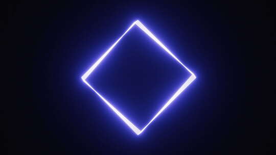 抽象蓝色霓虹灯立方体循环