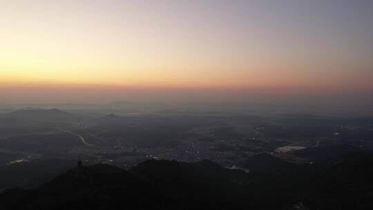 航拍南岳衡山绝美日落风光