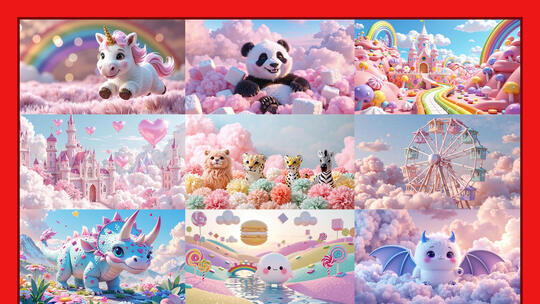 梦幻童话卡通动画仙境儿童节背景萌系奇幻