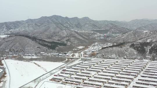 4K航拍北方雪景农村