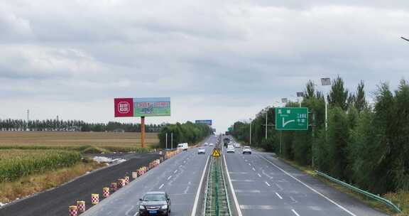 航拍黑龙江五常道路