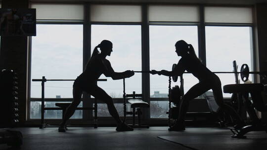 两个女人在运动健身视频素材模板下载