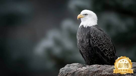 雄鹰傲立岩石之巅尽显王者风范