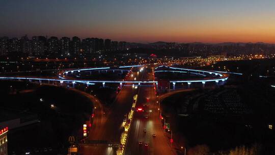 夜晚交通 北京立交 城市交通视频素材模板下载