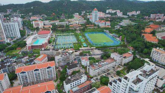 厦门航拍厦门大学建筑风光