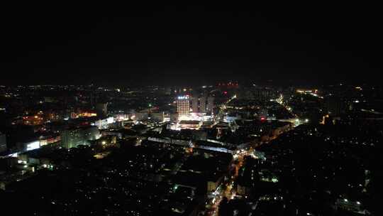 河南漯河城市大景夜景灯光航拍