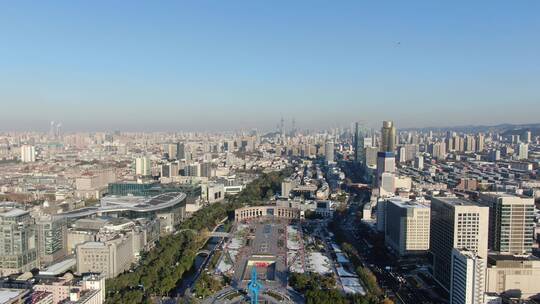 山东济南城市风光地标建筑航拍