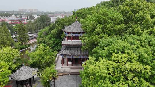 航拍湖北黄冈黄州东坡赤壁景区