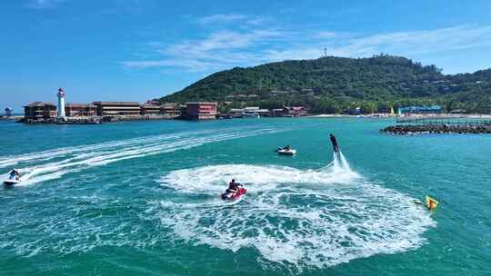 4k海南陵水分界洲岛海岛旅游水上运动航拍