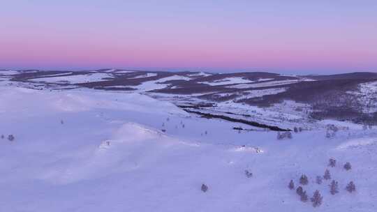 白桦雪山晚霞光影合集视频素材