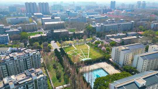 南京农业大学卫岗校区校园风景航拍视频素材模板下载