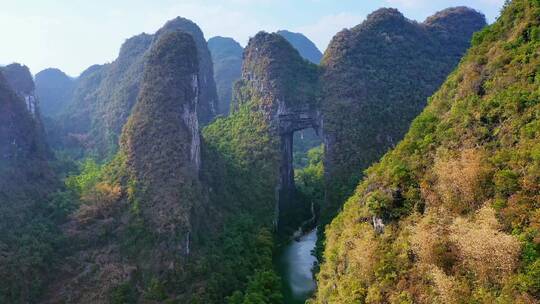 世外桃源 罗城天门山风景区航拍广西河池