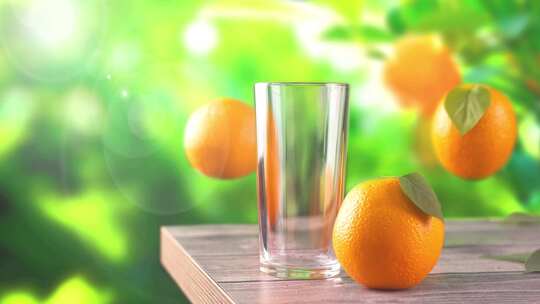 夏季背景橙子橙汁动画