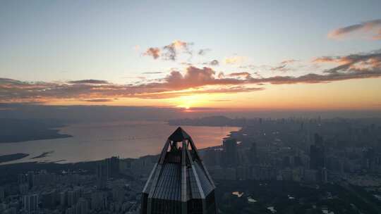 深圳夕阳夜景城市风光