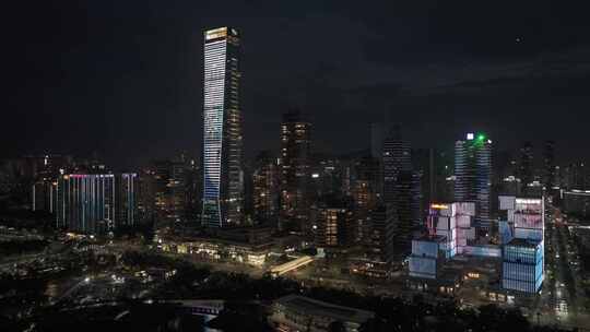 深圳城市夜景高楼俯瞰