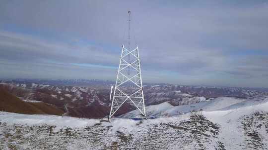 4K西藏5200雪山顶特高压立塔建设15