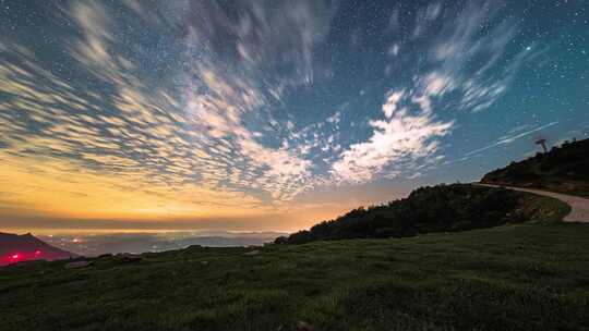 4k山顶星空银河延时