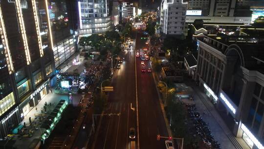 无锡夜景市中心三阳广场4K航拍夜景