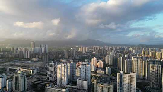 航拍温州城市天际线温州大景