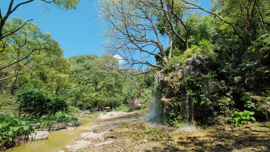 假山流水瀑布泉水小溪高山流水