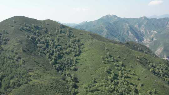 航拍内蒙古呼和浩特大青山井尔梁风景