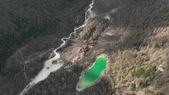 航拍稻城亚丁雪山冰川湖泊合集