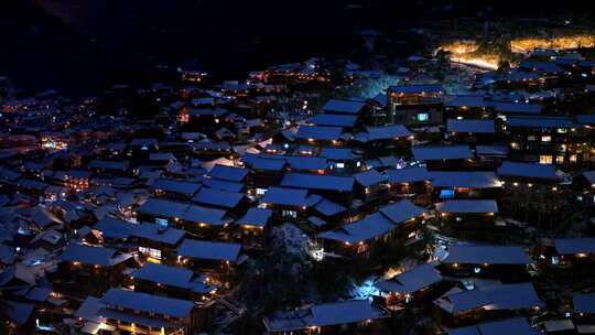 西江千户苗寨夜景雪景