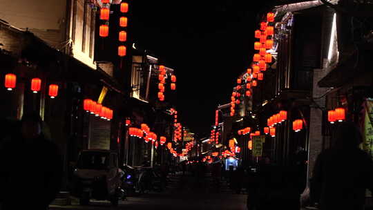 灯笼 夜景 过年 景色 古城 风景 