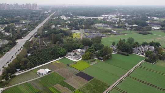 成都温江区田野航拍4K直出