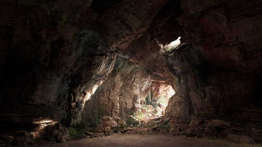 光影迷幻的神秘洞穴视频素材模板下载