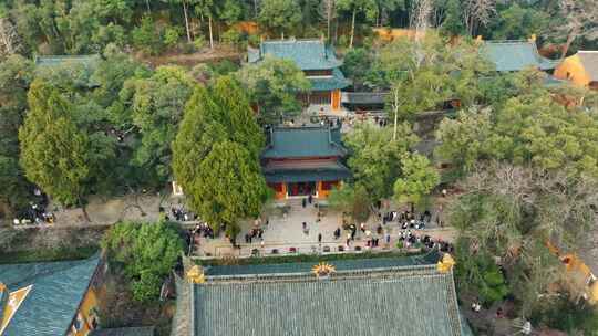 浙江台州国清寺天台山寺庙航拍