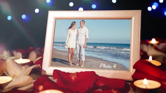 浪漫唯美光晕结婚纪念日照片缓慢展示AE模板AE视频素材教程下载