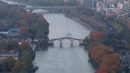 杭州京杭大运河河畔风光小河公园