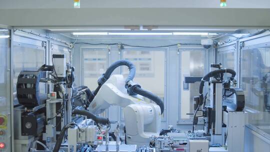 智能工厂机械臂视频素材模板下载