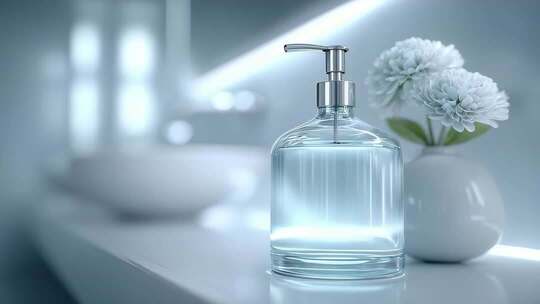 简约风格洗手液瓶身设计展示