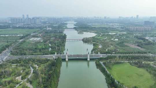 张家港沙洲之眼沙洲湖公园航拍