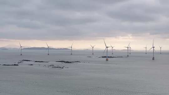 海上风力发电机组全景