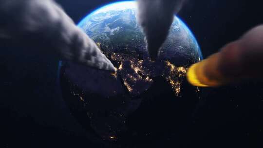 陨石飞向地球 撞击地球 小行星撞地球视频素材模板下载